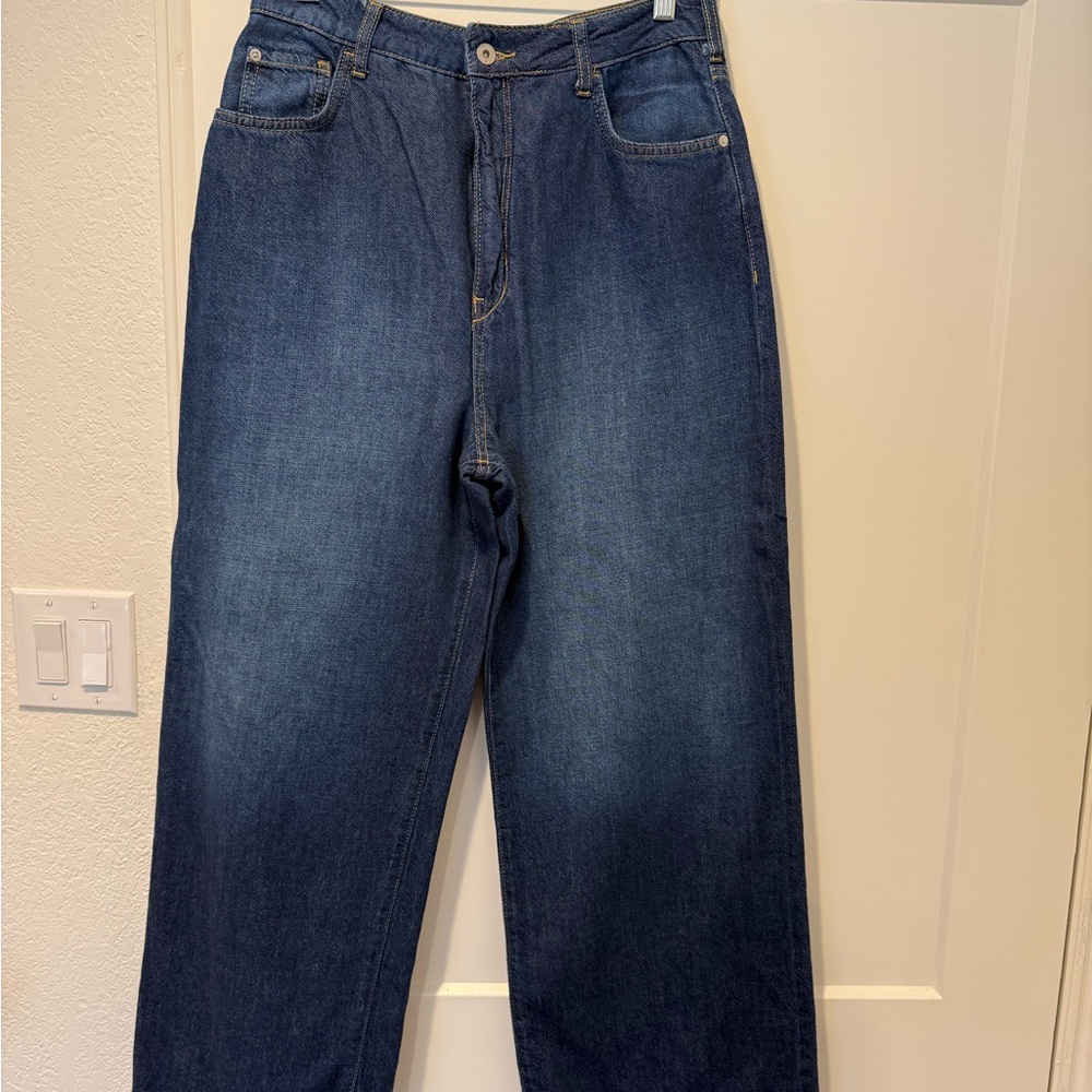 Pilcro High-rise Deep Blue wide-leg Jeans